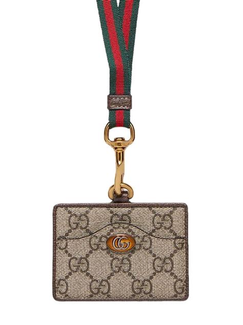 gucci lanyard id badge holder|gucci keychain card holder.